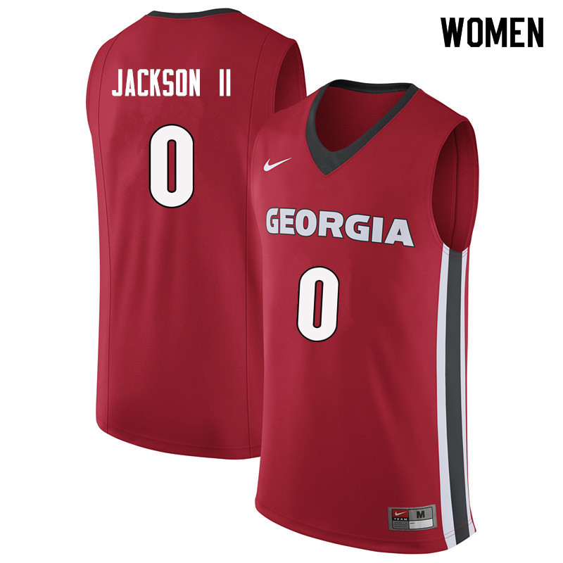 Women #0 William Jackson II Georgia Bulldogs College Basketball Jerseys Sale-Red - Click Image to Close